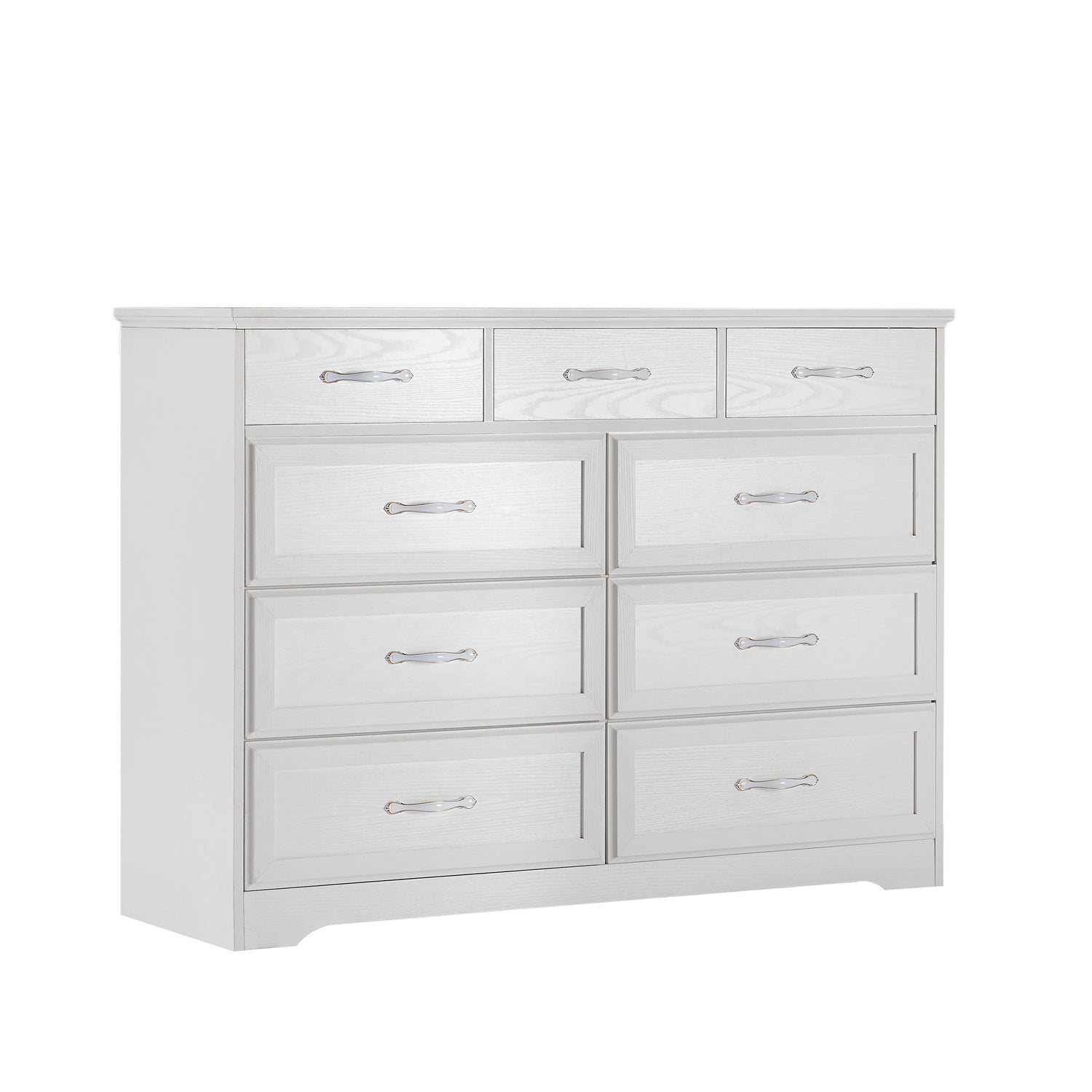 Bedroom dresser 9 drawer long dresser with antique handles wood chest of drawers for kids room 47.56&