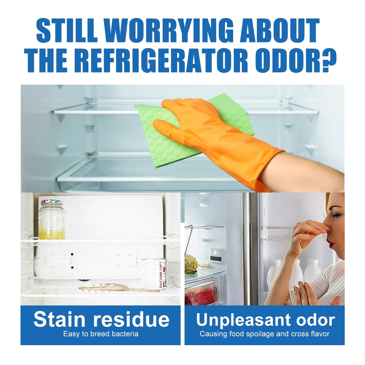 Refrigerator Cleaning Tablets, Deep Cleaning Household Freezer Crevices Descaling Odor Cleaning Effervescent Tablets