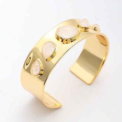 Classic crystal cashemire water drop open bracelet versatile advanced ins