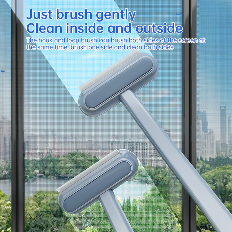 3-in-1 Pet Hair Remover Brush: Long-handle window &amp; pet fur cleaning tool for cat/dog hair.