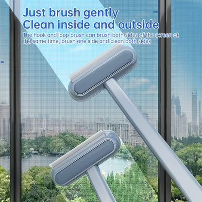 3-in-1 Pet Hair Remover Brush: Long-handle window &amp; pet fur cleaning tool for cat/dog hair.