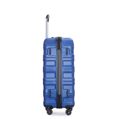 3 Piece Luggage Sets PC Lightweight &amp; Durable Expandable Suitcase with Two Hooks, Spinner Wheels, TSA Lock, (21/25/29) Dark Blue