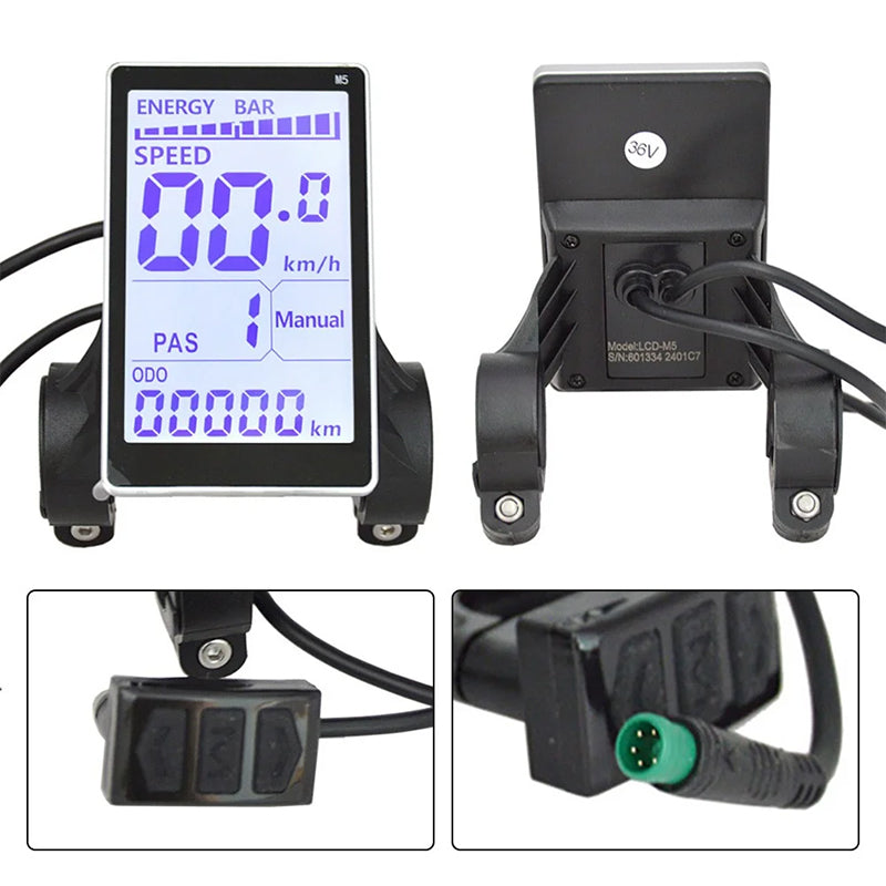 5 - Pin LCD Display Screen for M5 E - bikes: Speedometer &amp; Control Panel, E - bike Accessory