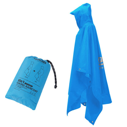 3 - in - 1 Waterproof Rain Poncho for Outdoor Use: Motorcycle, Camping, Hiking &amp; Travel