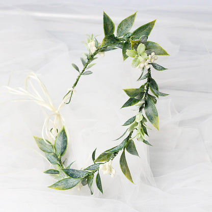 Minimalist Forest Flower Wreath Headflower Pregnant Women Spring Forest Shooting Green Plants Fresh Headwear Children&