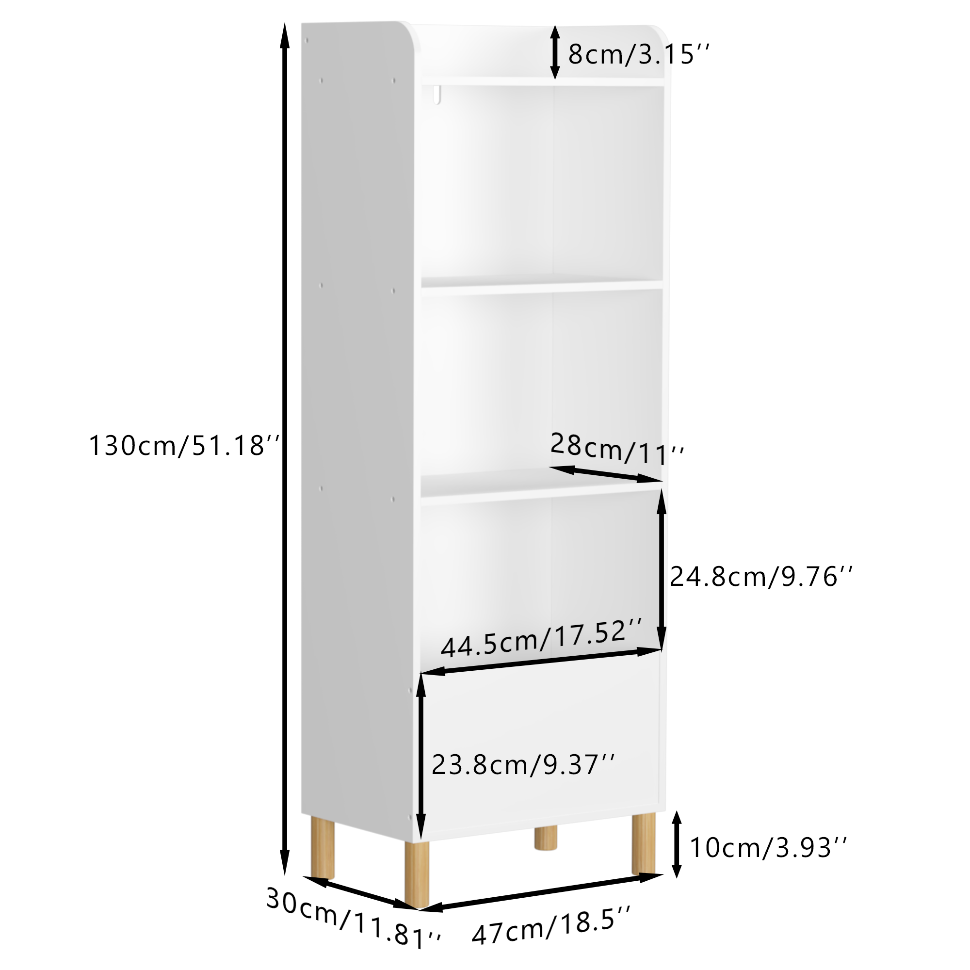 Kids 4-Tier Bookcase Children&