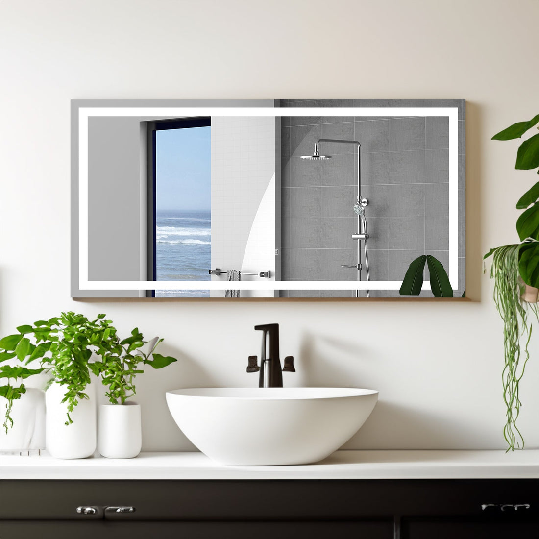 72"×36" LED Mirror Light Bathroom,anti-Fog &amp; Dimming Led Bathroom Vanity Mirror