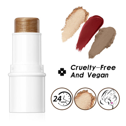 QIBEST Multifunctional Makeup Stick Highlighter Blush Contouring Balm Lip Stick Rouge Pen Lipstick