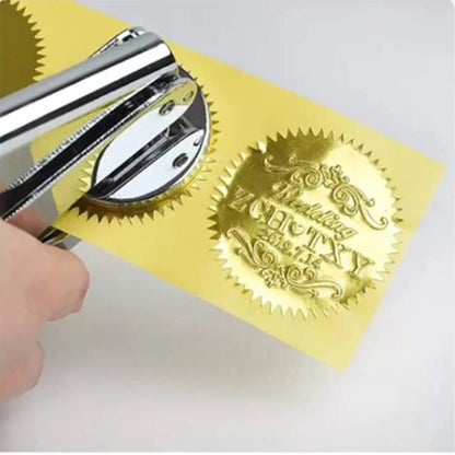 45/50mm blank circular gold silver red/cowhide gear shaped pliers steel seal sticker certificate stamp