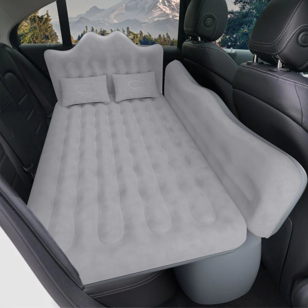 Umbrauto 29.53in/75cm Wide Car Air Mattress – Inflatable SUV, Truck &amp; Van Back Seat Camping Bed with Pump &amp; Pillows, Gray