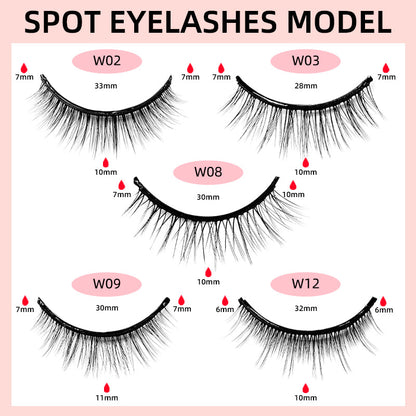 A Pair Of Glue-Free Self-Adhesive Eyelashes Reusable Double Glue Strips Natural Slender Cross Simulation False Eyelashes