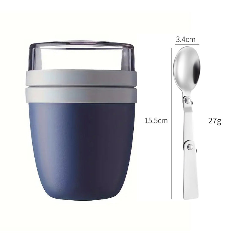 Portable Yogurt Cereal Cups with Lids. Ideal for Overnight Oats, DIY Salads &amp; Parfaits. Great for Breakfast or Lunch