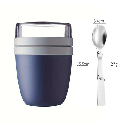 Portable Yogurt Cereal Cups with Lids. Ideal for Overnight Oats, DIY Salads &amp; Parfaits. Great for Breakfast or Lunch