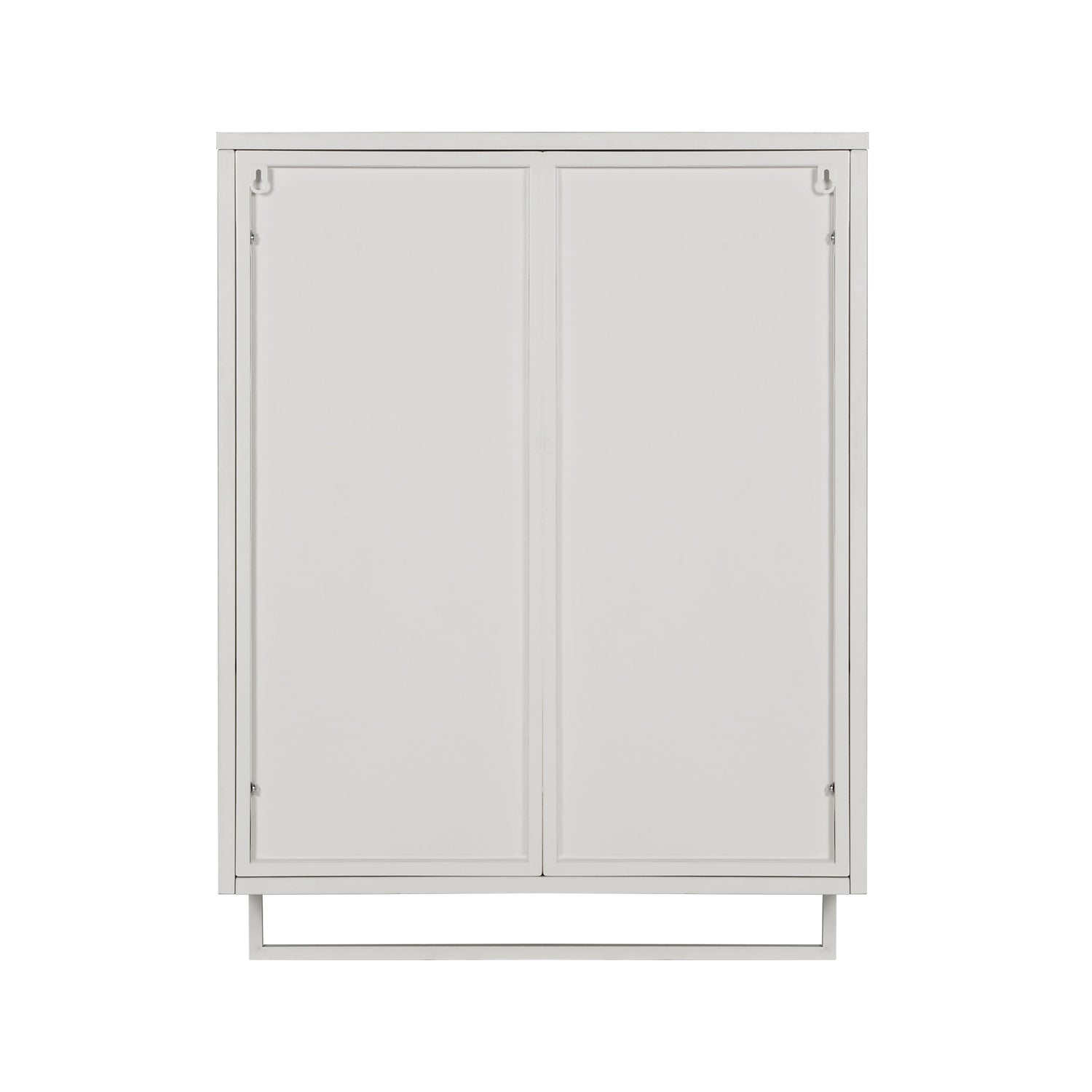 23.62"Glass Doors Modern Two-door Wall Cabinet with Featuring Two-tier Enclosed Storage an Open Shelf and Towel Rack