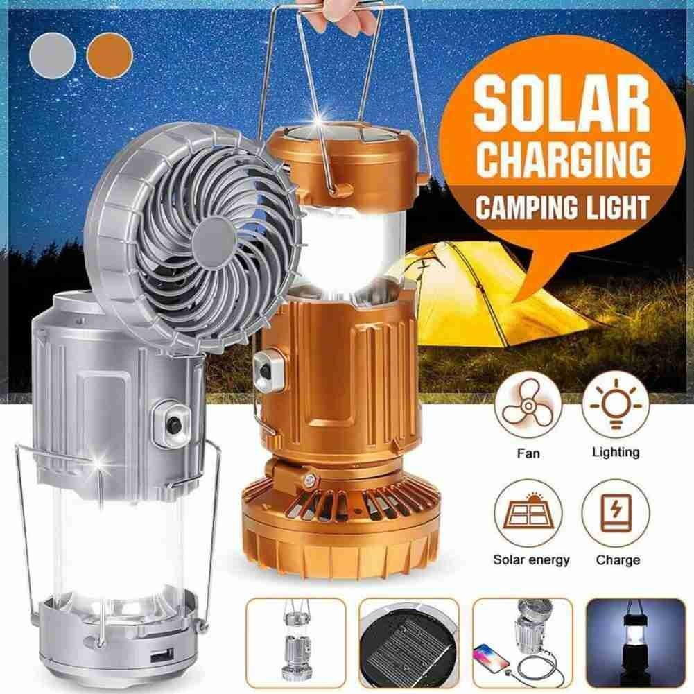 Solar LED Camping Lantern Fan
