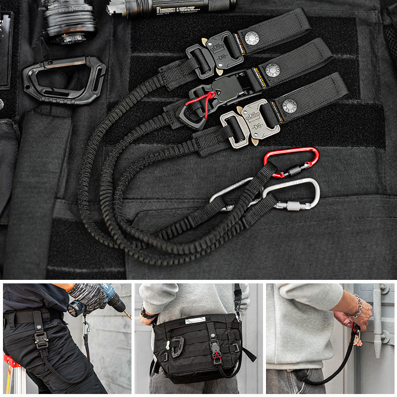 Func. tool rope, equip. tools, phone anti-loss hooks, bag &amp; pant dec. ropes