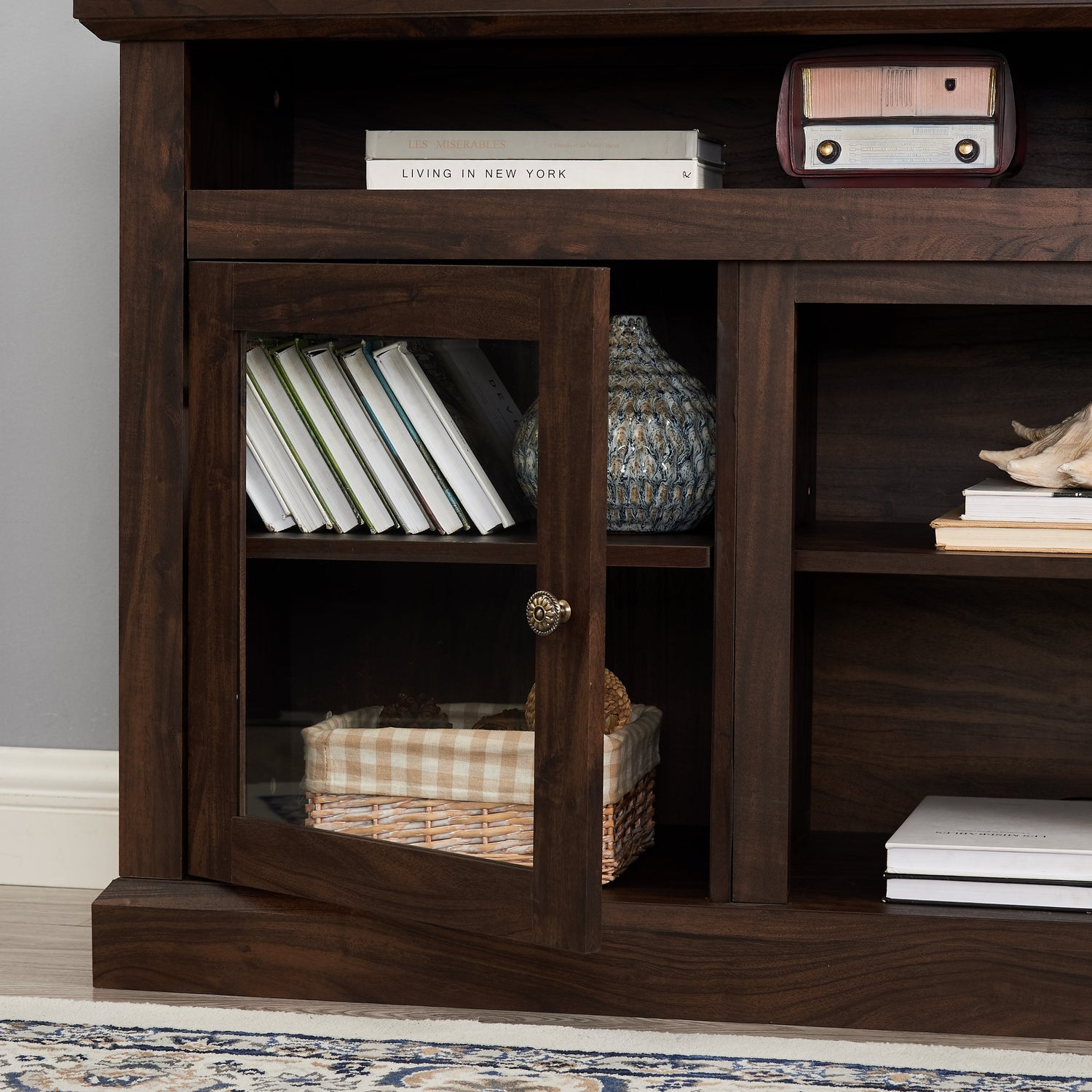 Contemporary TV Media Stand Modern Entertainment Console Brown