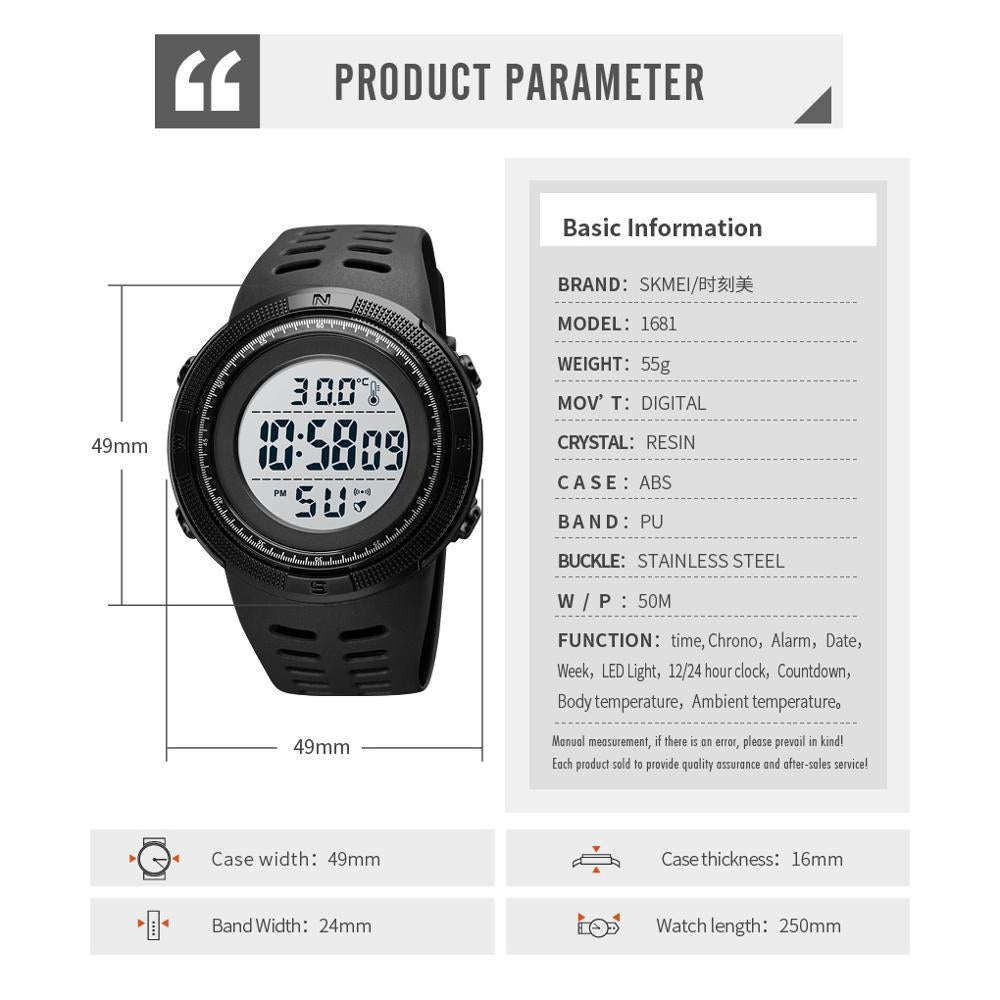 SKMEI 1681 Body Temperature Men&