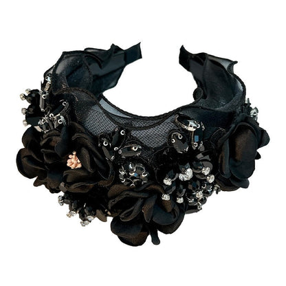 Fabric Flower Heavy Industry Wide Edge Crystal Super Immortal Women&