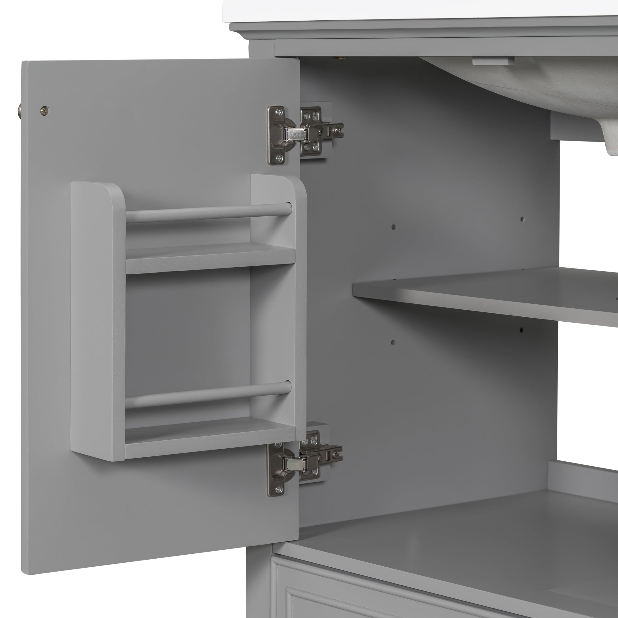 30 inch bathroom vanity no sink  base only gray