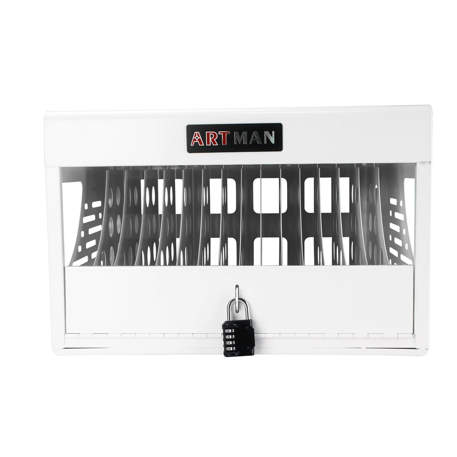 16 Bay Charging Cabinet for Laptop Chromebook Locking Charging Station-WHITE