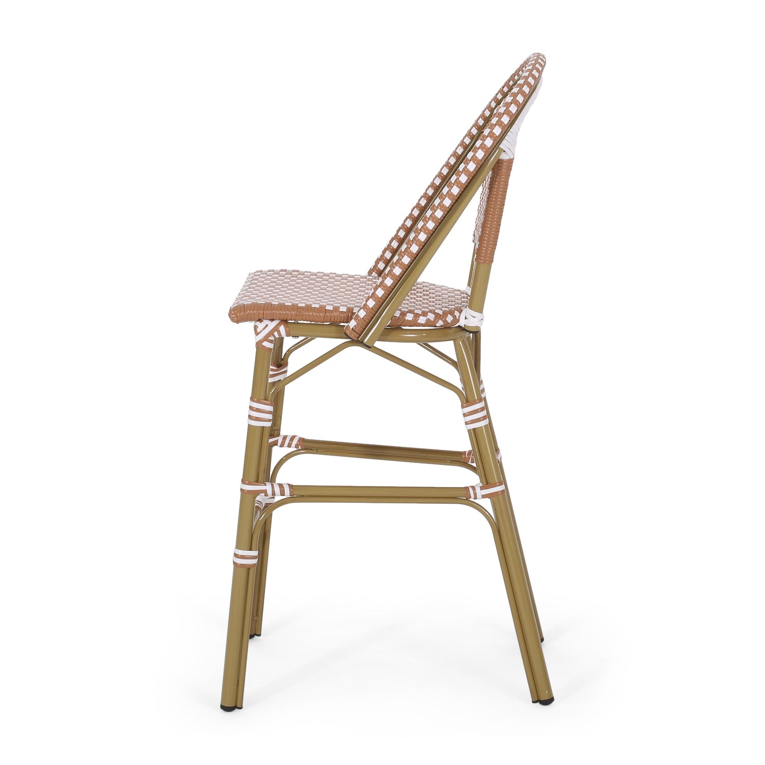Wicker Bar Stool with Aluminum Frame (Set of 2)
