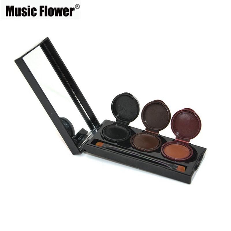 Music Flower Brand Makeup Eyeliner Gel &amp; Eyebrow Powder Palette Waterproof Lasting Smudgeproof Cosmetics Eye Brow Enhancers
