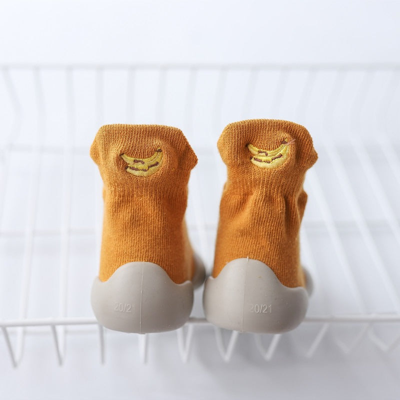 Autumn New Soft Sole Baby Walking Shoes Knitted Embroidered Baby Floor Socks Shoes Avocado Children&