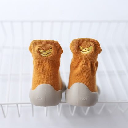 Autumn New Soft Sole Baby Walking Shoes Knitted Embroidered Baby Floor Socks Shoes Avocado Children&