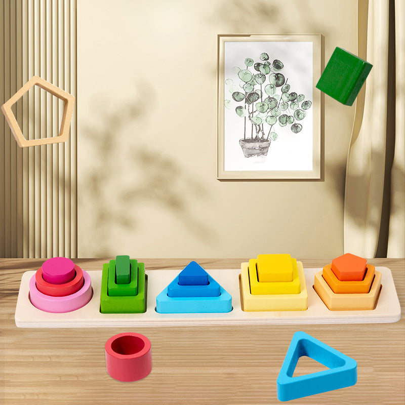 Geometric shape column matching assembly for children&