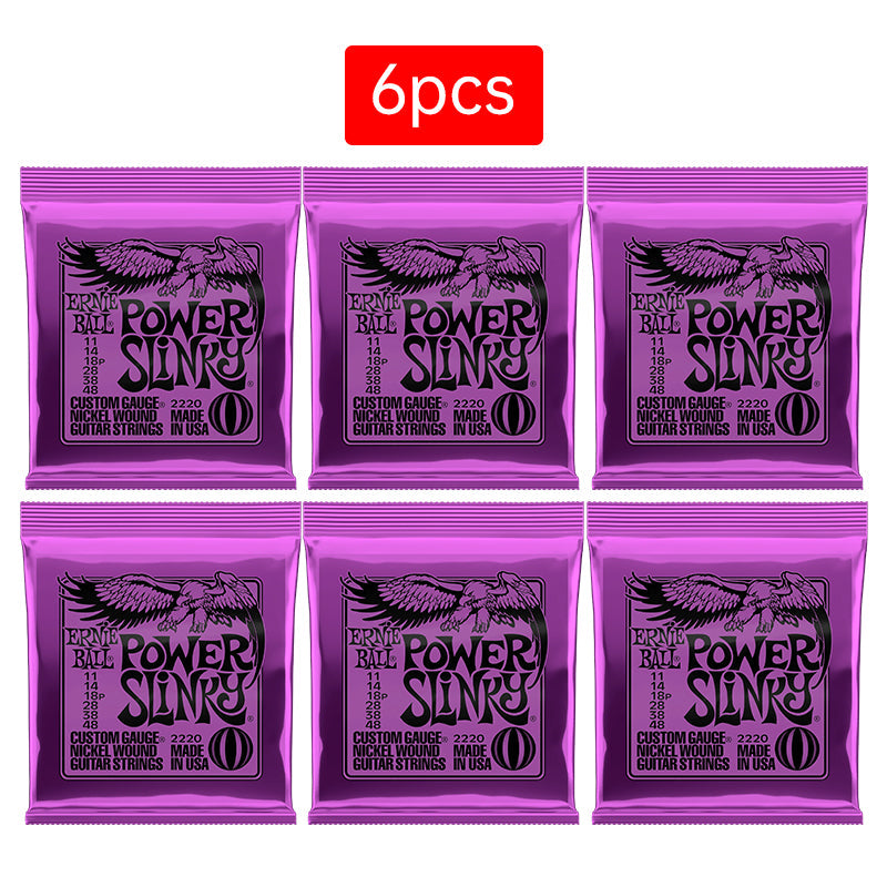 6 sets of Ernie Ball Slinky guitar strings (models 2003, 2215, 2223, 2221, nickel - wound) for electric &amp; acoustic guitars