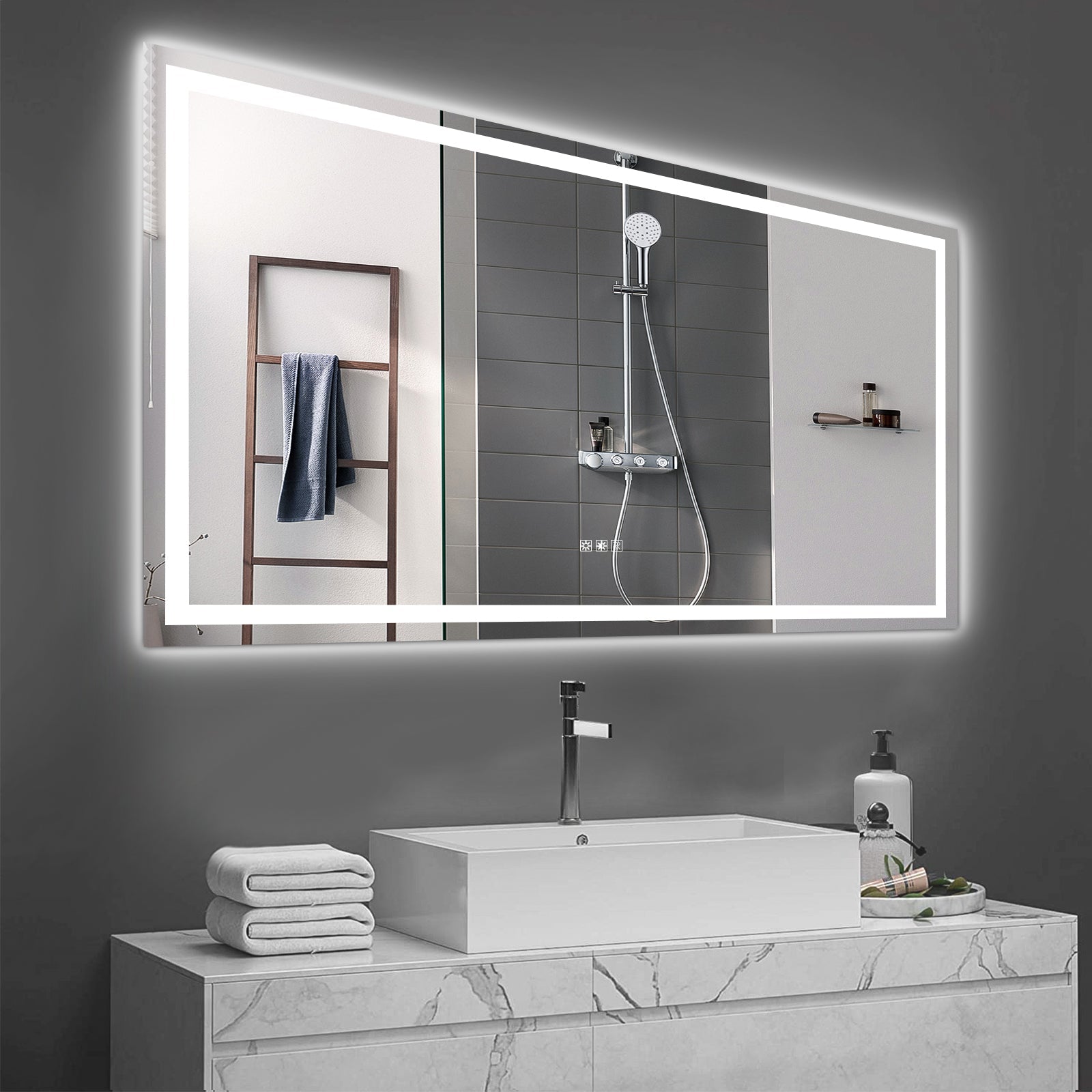 72"×36" LED Mirror Light Bathroom,anti-Fog &amp; Dimming Led Bathroom Vanity Mirror