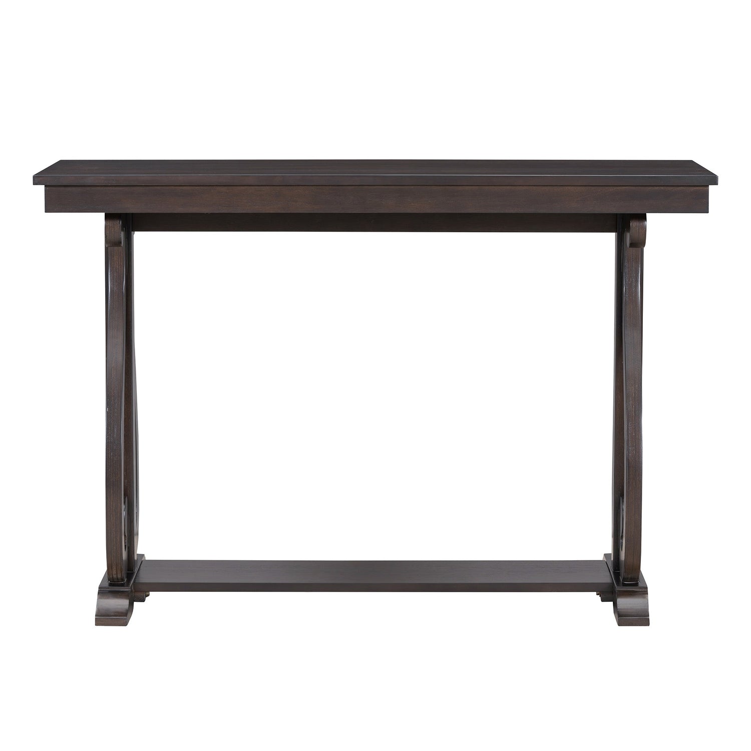 48-Inch Rustic Vintage Console Table --- Farmhouse Style Entryway Table with Open Shelf and Sturdy Construction  (Espresso)