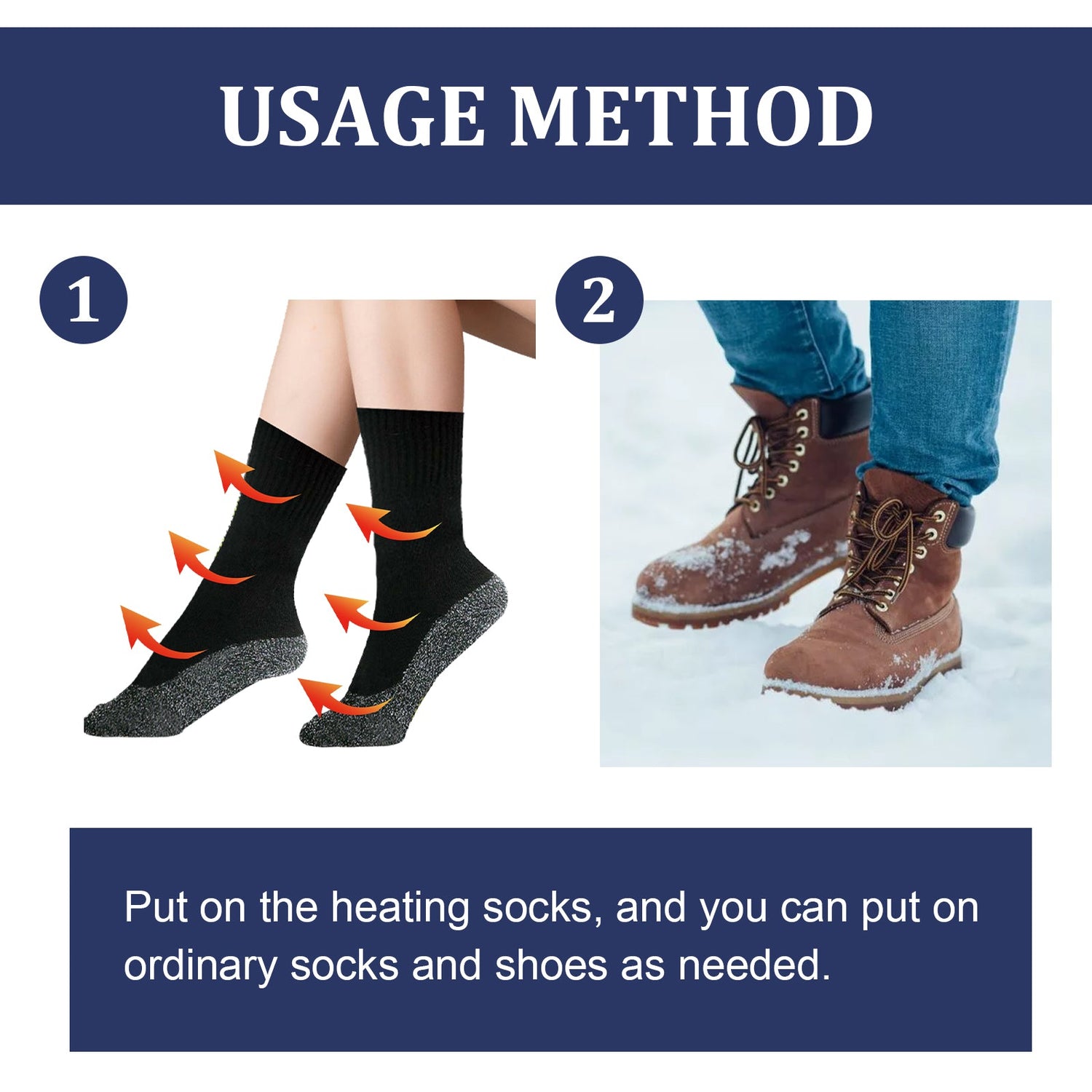 35 Degrees Aluminized Fibers Heating Socks, Relieve Vein Spontaneous Heat Constant Temperature Comfortable Warm Foot Cold Protection Socks
