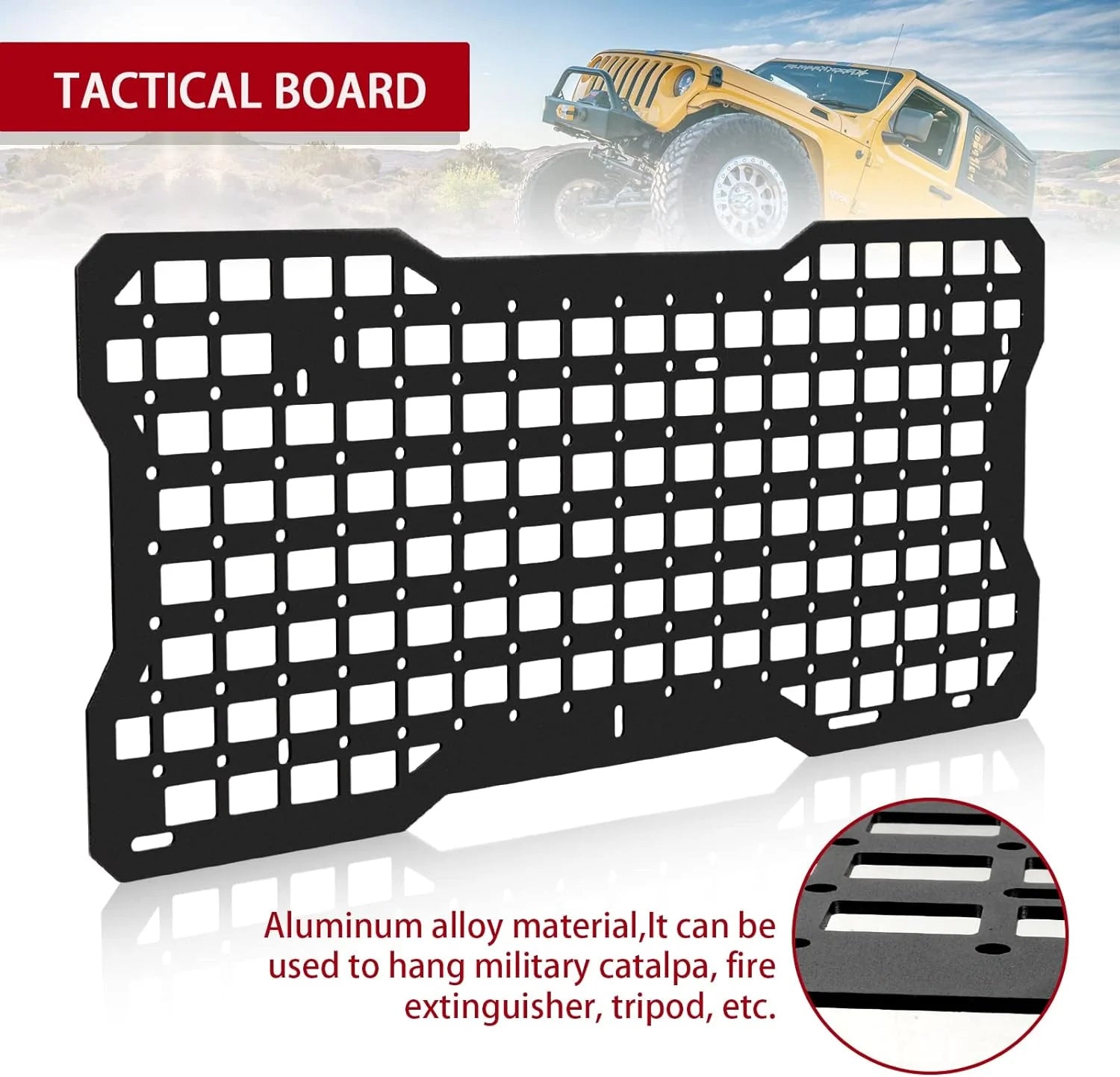 JK&amp;JL Tailgate Tactical Panel for Wrangler Tailgate Tool Kit/JL Organizer Racks Compatible with Jeep Wrangler 2007-2022 JK JKU &amp;