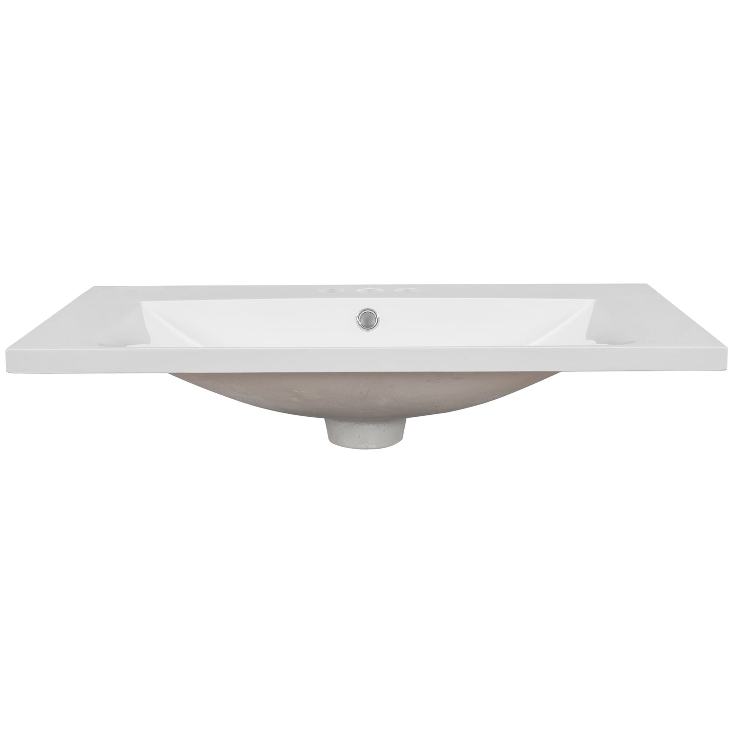 30" Single Bathroom Vanity Top with White Basin  3-Faucet Holes  Ceramic White