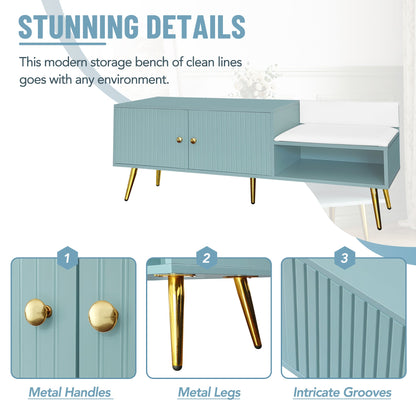 Shoe Storage Bench Tiffany Blue