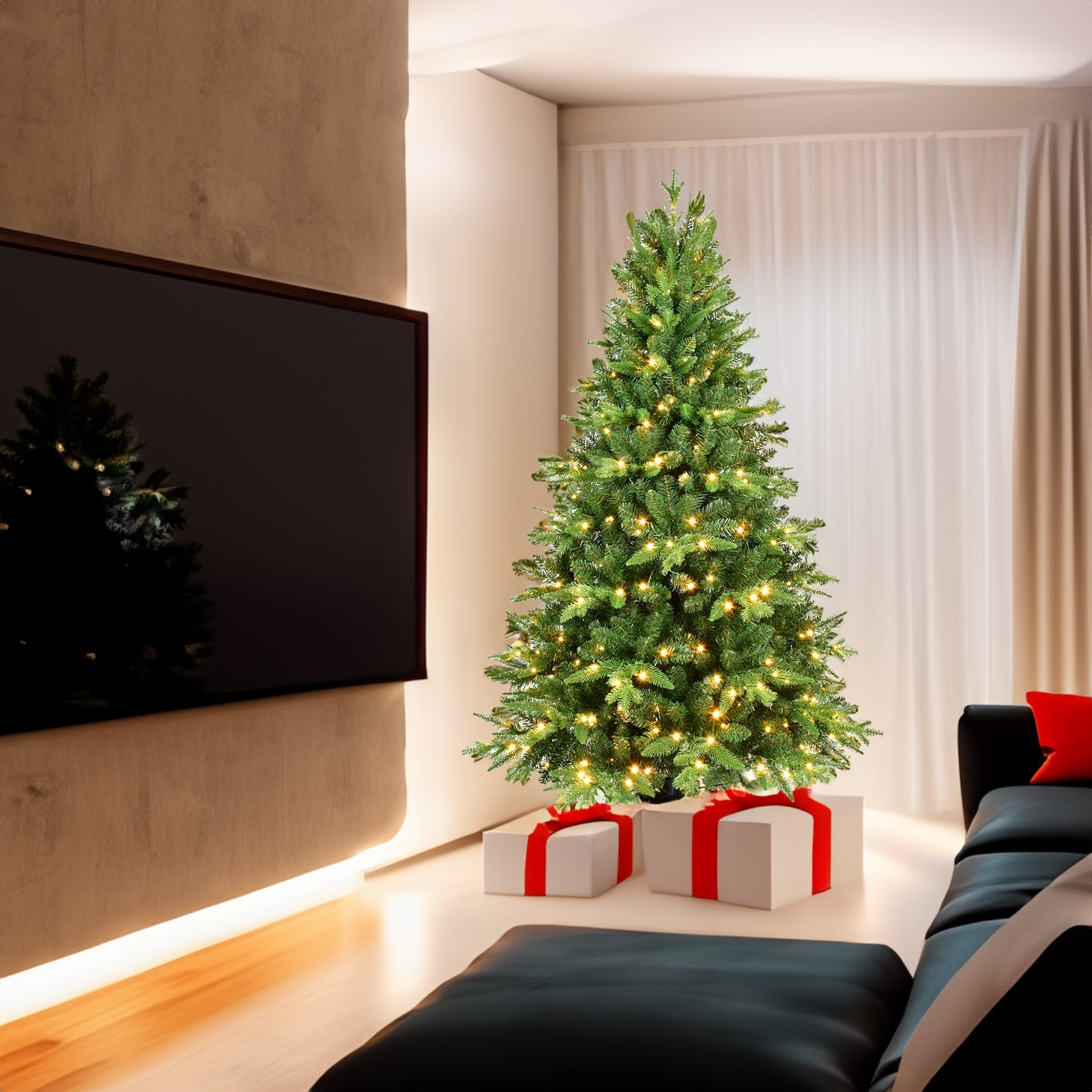 5FT PE&amp;PVC Prelit Christmas Tree