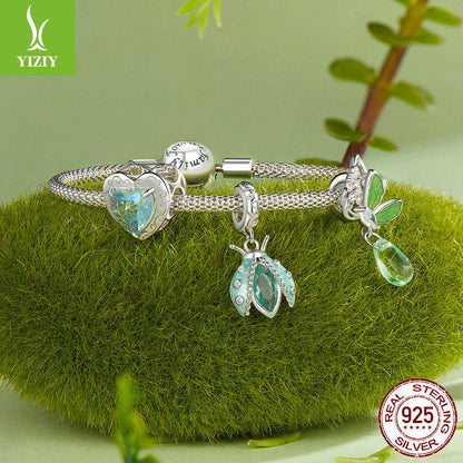Silver Charm Original Forest Oasis Butterfly Ladybug DIY Bracelet Beads Spring Fresh s925 Pure Silver Beads