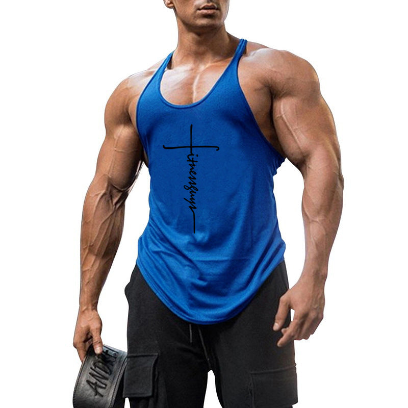 Pure cotton bodybuilding and fitness vest muscle men&