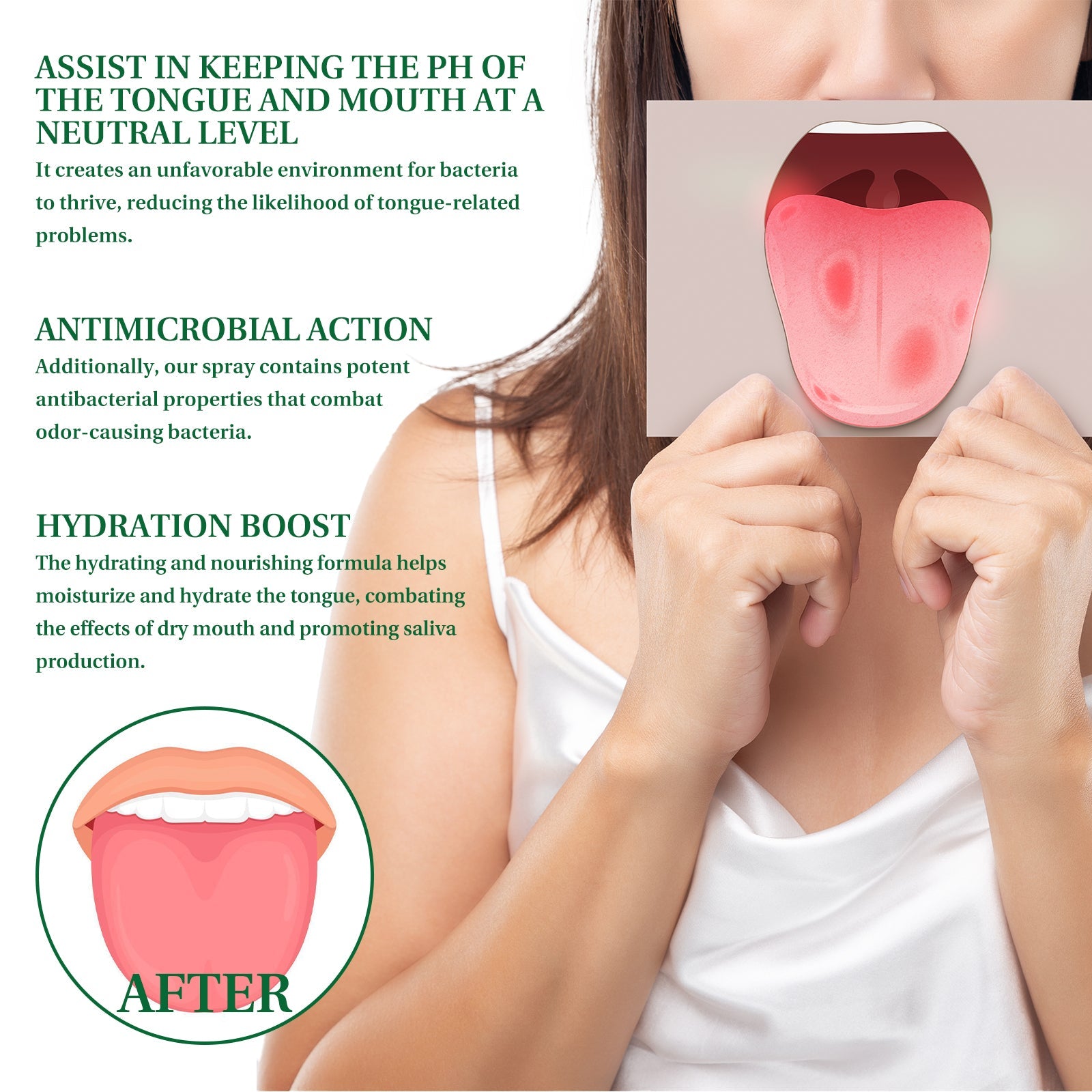 Tongue Repair Spray Repair Tongue Whitening To Relieve Dry, Cracked And Swollen Tongue Oral Care Spray