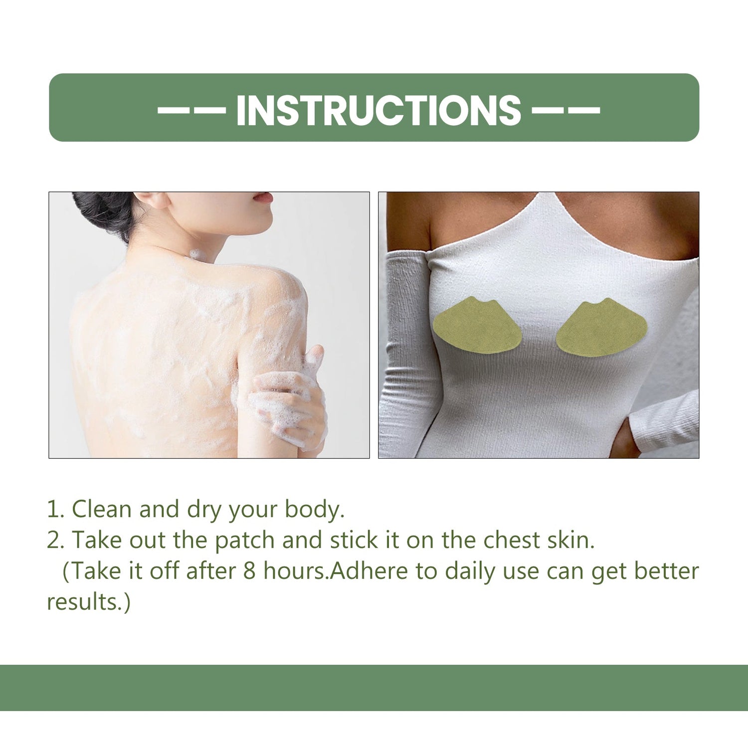 Mugwrot Cooling Relief Enhancements &amp; Firming Patch, Massage Firming Chest Anti-sagging Chest Plump Patch