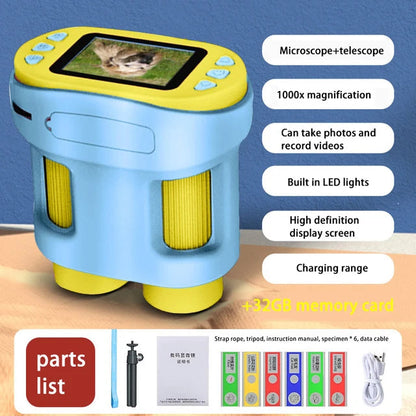 Handheld portable with screen can take photos microscope children&