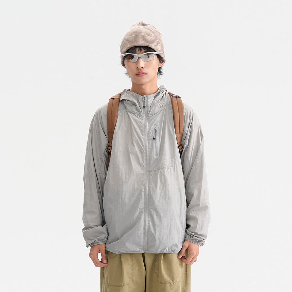 Camouflage Spliced Thin Hooded Sun Protection Clothing Men&
