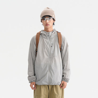 Camouflage Spliced Thin Hooded Sun Protection Clothing Men&