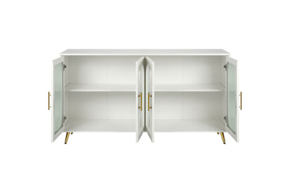TV Stand for 65+ Inch TV, Wood TV Stand with Storage Cabinet &amp; Adjustable Shelves, Media TV Console for Living Room Bedroom