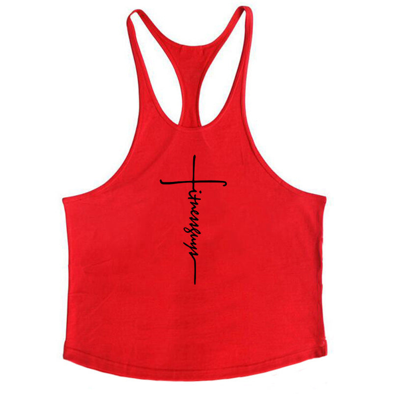 Pure cotton bodybuilding and fitness vest muscle men&