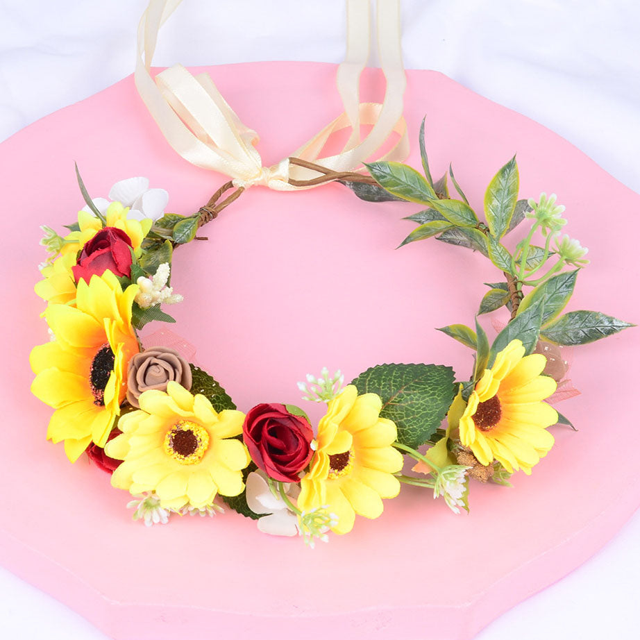 Korean style flower garland headwear sunflower children&