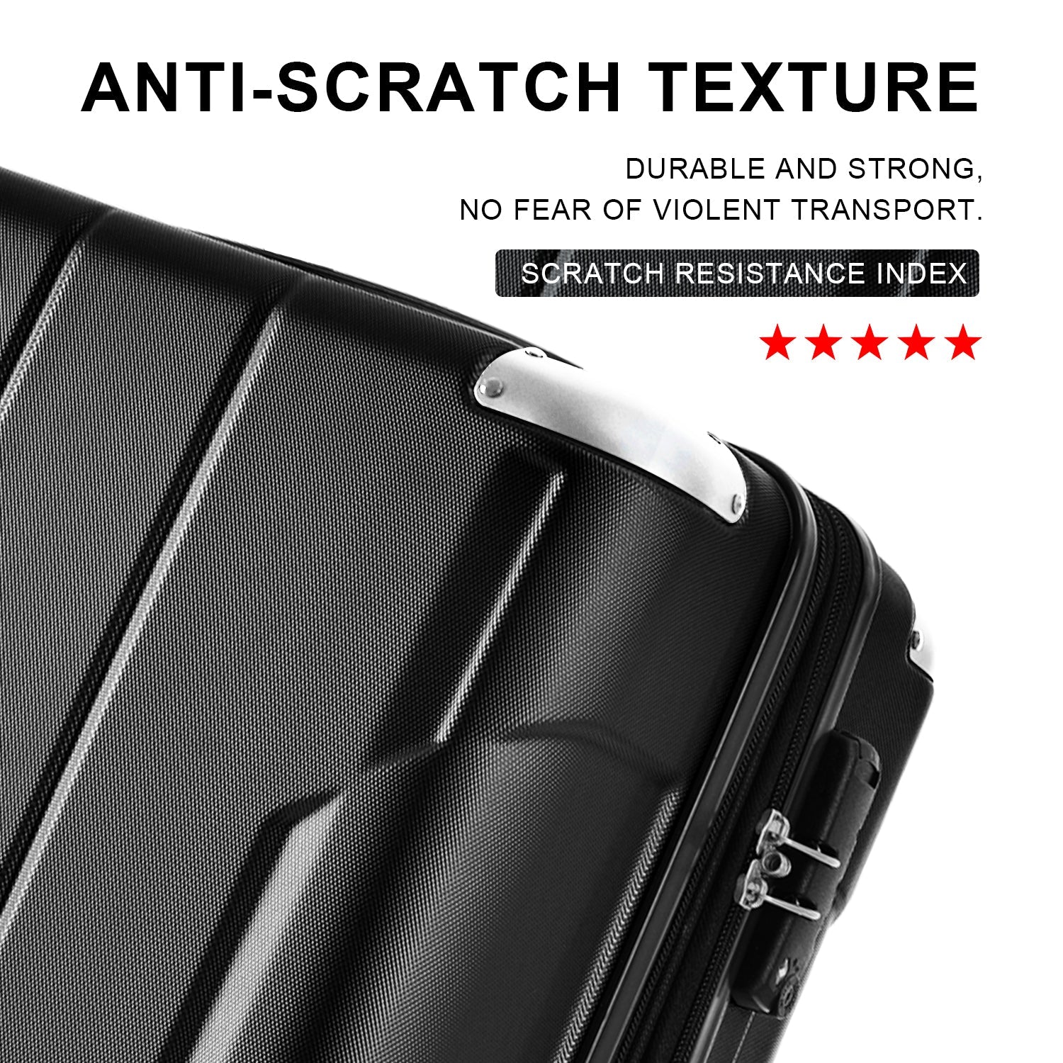 Hardshell Luggage Sets 3 Pcs Spinner Suitcase with TSA Lock Lightweight 20&