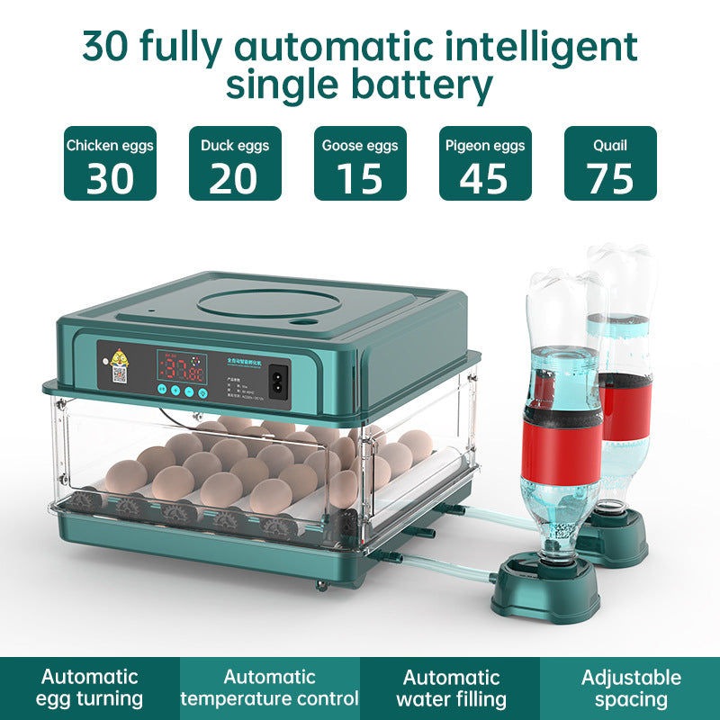 9 - 48 Egg Incubator: Automatic Egg - Turning &amp; Humidity Monitoring. Duck Incubator with Auto - Water Ionic Waterbed